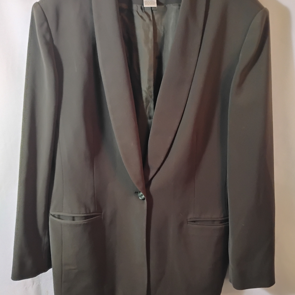 Jones New York Black Blazer with Shawl Lapel